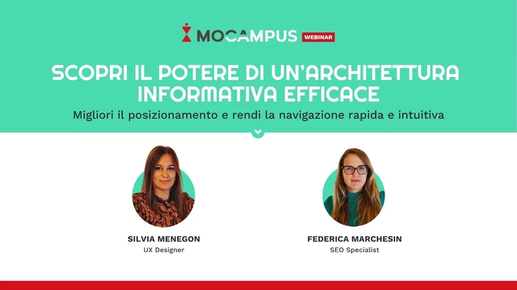 Copertina Mocampus Webinar "Il potere di un'architettura informativa efficace"