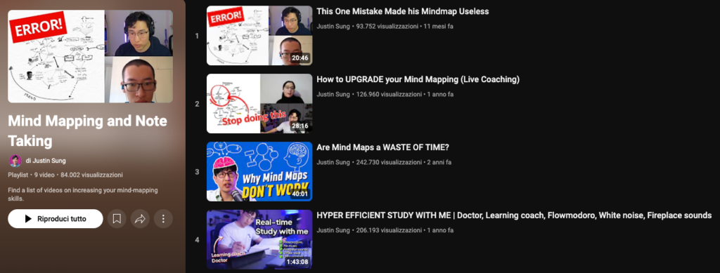 Esempio di playlist per YouTube