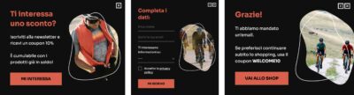 Pop up per iscrizione alla newsletter di Bicycle Line.